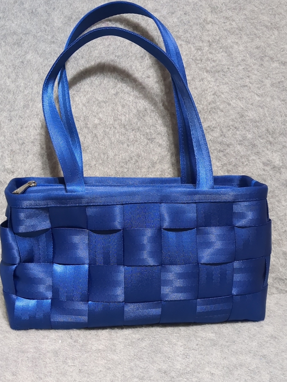 Harveys Teal Woven Seatbelt Tote Blue Shoulder Bag